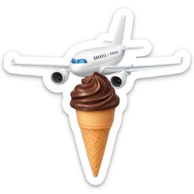 Jet plane with chocolate ice cream sticker