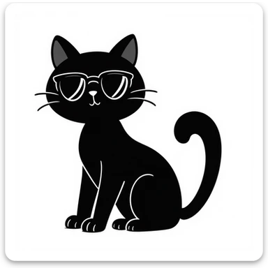 Cat wearing sunglasses, looking casual and cool sticker