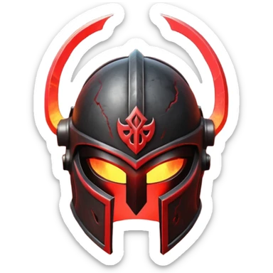 Ares legendary helmet object icon, ancient Greek helmet with glowing red runes, deep red energy glow, battle scars, epic fantasy style, 3D cartoon, mobile game icon style, centered, clean background, no text, no watermark

 sticker