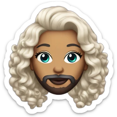 drag queen with beard sticker