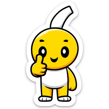Character feeling proud with thumbs up sticker