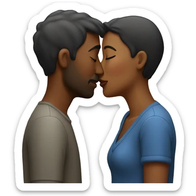 woman and man kissing sticker