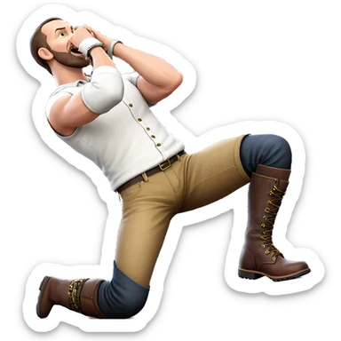 casual male in boots sticker