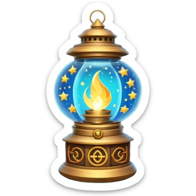 cosmic magic lantern object icon, floating lantern with arcane energy, swirling stars inside, glowing ancient runes, epic fantasy aura, 3D cartoon, mobile game icon style, centered, clean background, no text, no watermark
 sticker