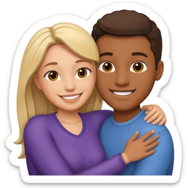 couple hugging sticker