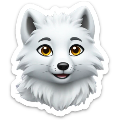 An arctic fox showing piece  sticker