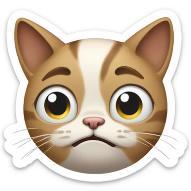 crying cat with tears sticker