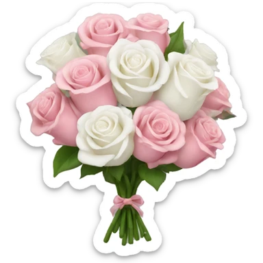 pink and white rose bouquet  sticker