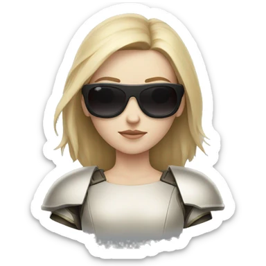 Pale-skinned Girl warrior with dark sunglasses sticker