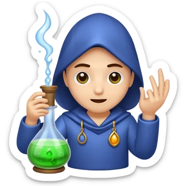 mystic lab character tasting potion from fingertip sticker
