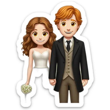 Ron Weasley and Hermione Granger just married sticker
