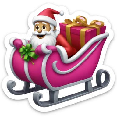 Pink Santa’s sleigh  sticker