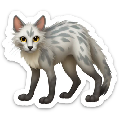 Feral Rare Fantasy Vernid-Trico-species by LiLaiRa, random markings, tufted tail, tufted ears, full body sticker