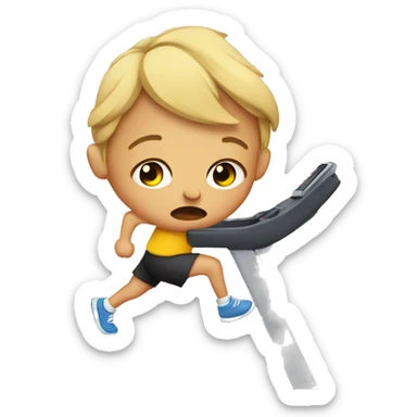 Crying while running on treadmill sticker