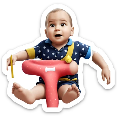 barefoot boy under star sticker