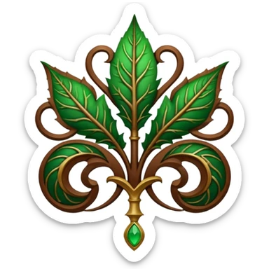 Wiz 101 casting sigil brown and green leaf life school inspired  sticker