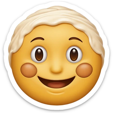 a smiley face with cream on the face sticker