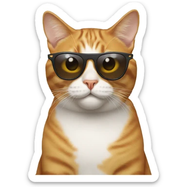 Cat wearing sunglasses sticker