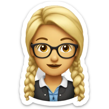 girl nerd emoji sticker