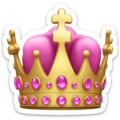 Gold crown with pink jewels sticker