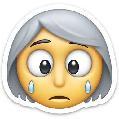 Grauer Cartoon-Krähenkopf mit geröteten Wangen, großen weißen Augen mit entschlossenem Ausdruck und kurzem, spitzem Schnabel sticker