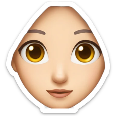 a japanese girl with cat eyes and ears sticker