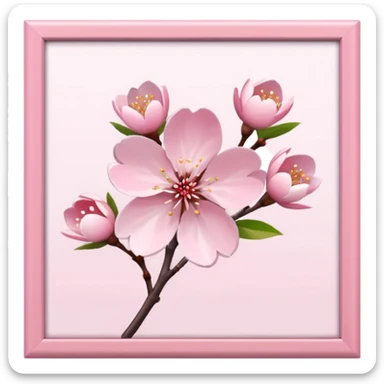 pink framed photo of a blossom sticker