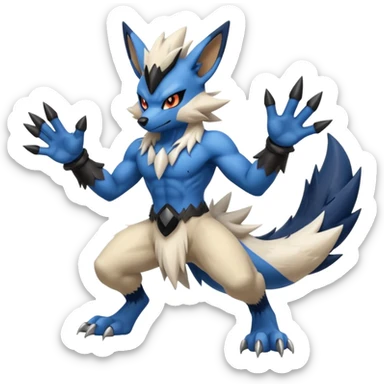 Mega lucario and mega Absol fusion full body four legs sticker