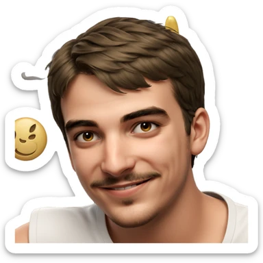 smiling boy in tank top sticker