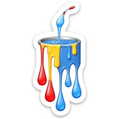 tube of paint with drops of color sticker