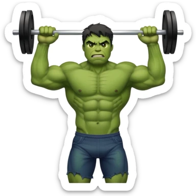 Hulk doing pull-ups sticker