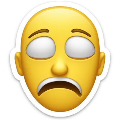 Yellow face emoji with under eye bags stressed sticker