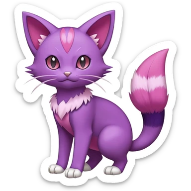 Purrloin-Skitty-Pokémon-Fakémon-hybrid-creature (full body) sticker