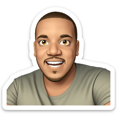 smiling boy with beard sticker