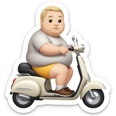 fat guy on scooter sticker