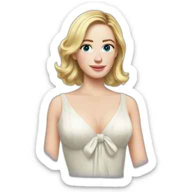 blonde Emily blunt wearing dress sticker
