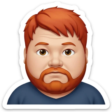 fat man with red hair sticker