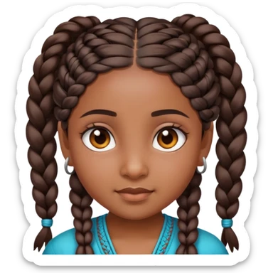 cute indian girl with braids sticker