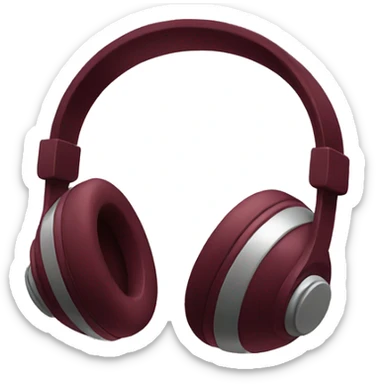 Burgundy headphones sticker