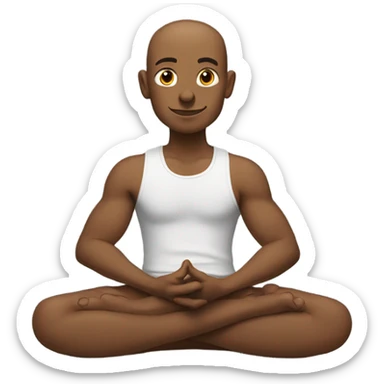 a yogi who sits cross-legged and has many arms. sticker