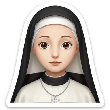 Rosalia (the singer) as a nun. (Use lux album cover as reference).  sticker