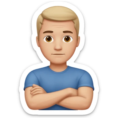 Guy with arms crossed neck  sticker