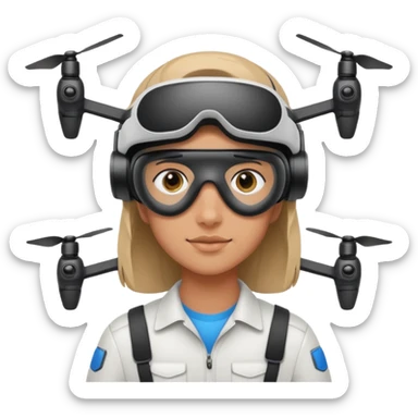 Teen with FPV goggles,Drone Pilot sticker