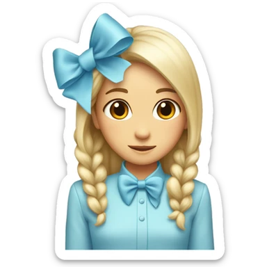 Light blue bow on light blue bow sticker