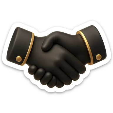 a handshake in 3D black style sticker