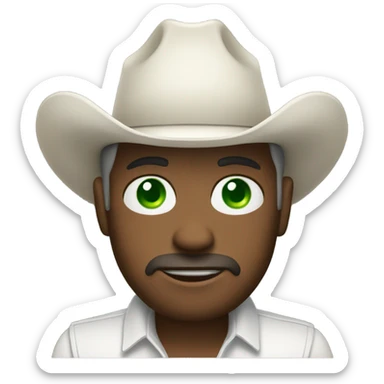 Full Body white Cowboy with green eyes  sticker
