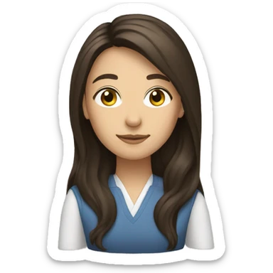 Brunette Guardianship Counselor with long hair sticker