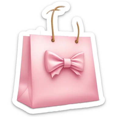 Elegant light pink shopping bag with bow sticker