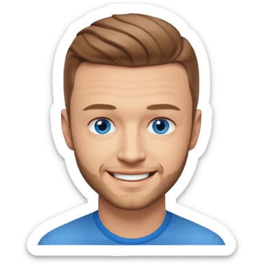 Justin Timberlake blue eyes, light brown hair sticker