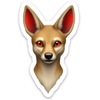 A dangerous looking body jackal with bright red eyes
 sticker